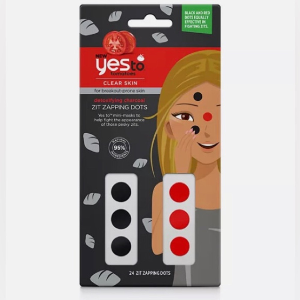 🔥 3/$15 Yes To Tomatoes Clear Skin Zit Zapping Dots with Detoxifying Charcoal